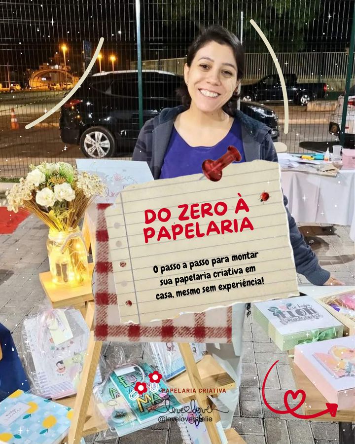 Capa do ebook Do Zero à Papelaria: o passo a passo para montar sua papelaria criativa em casa, mesmo sem experiência